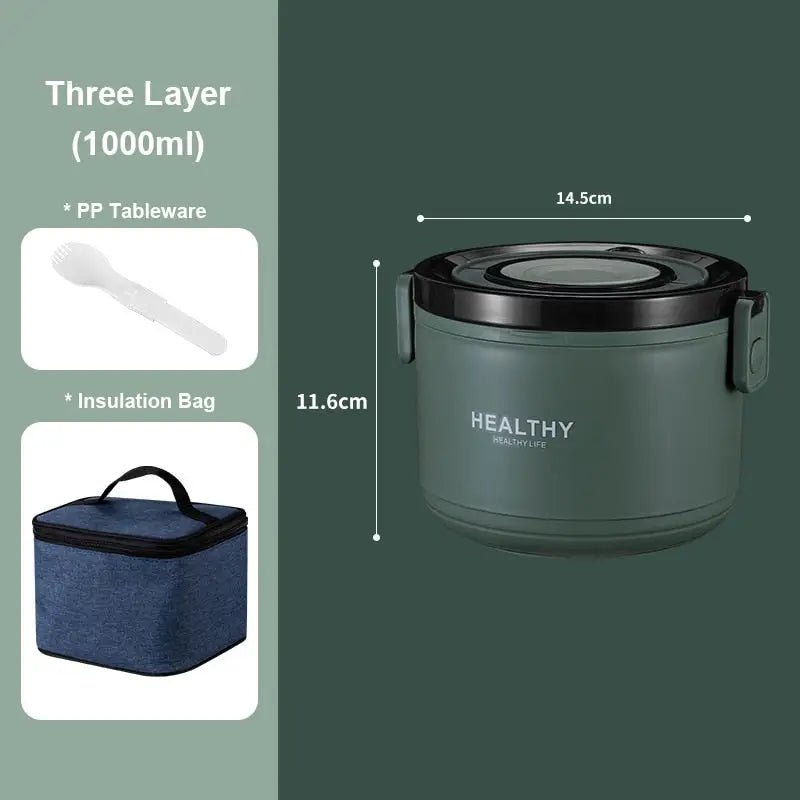 Adult Bento Boxes - Single Layer Green B