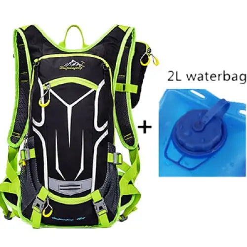 Backpack Cooler For Cycling - Green With Water