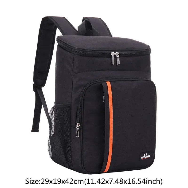 Backpack cooler for picnics - Black With Orange Lace