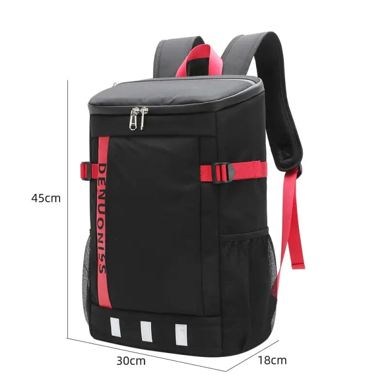 Backpack cooler for picnics - Black With Red Lace