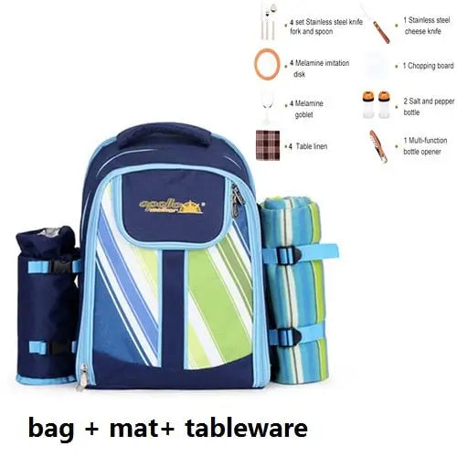 Backpack Cooler With Blanket - Blue