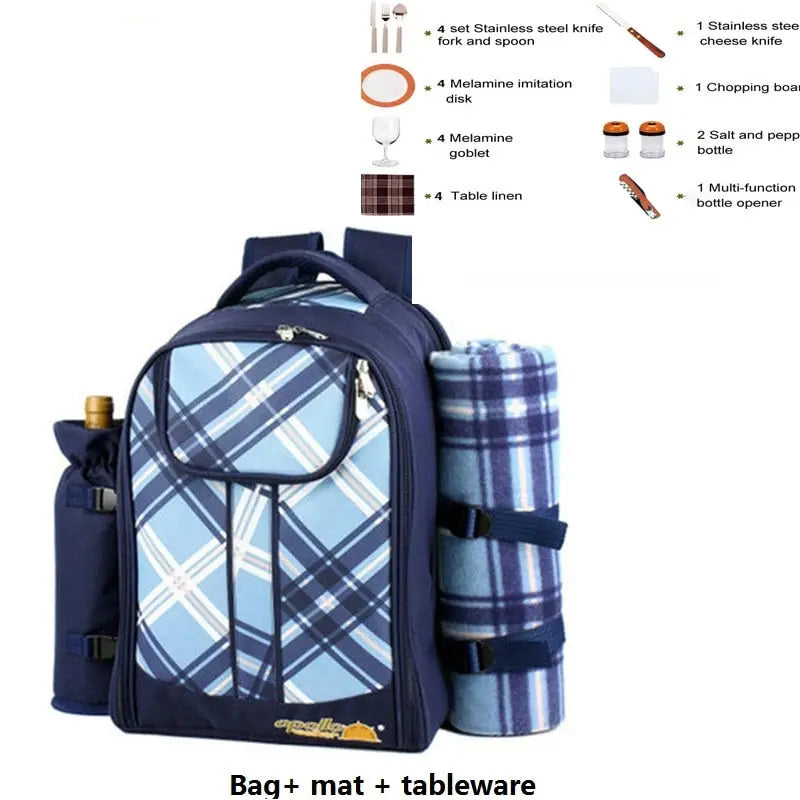 Backpack Cooler With Blanket - Navy