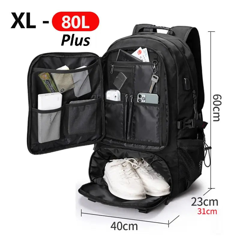 Backpack Cooler With Camera Compartment - Black Plus 80L