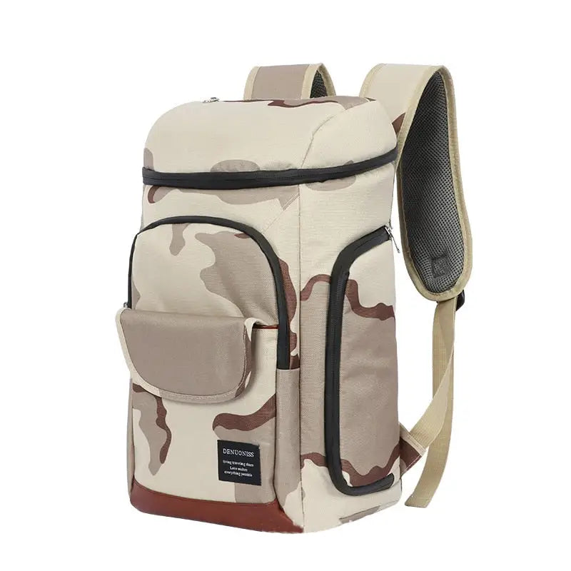 Backpack Cooler With Waterproof Lining - Sand Camo