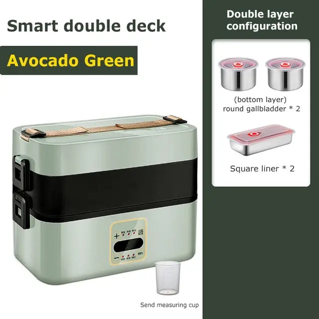 Bento Box Heated - B Green Double Layer