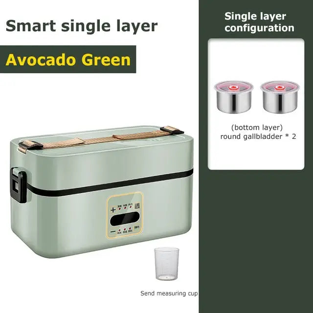 Bento Box Heated - B Green Single Layer
