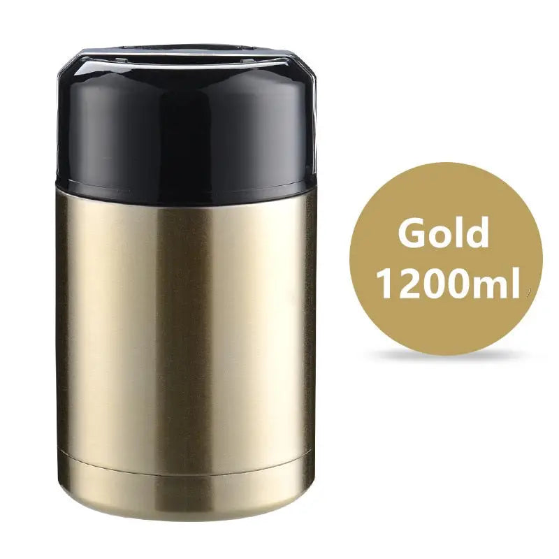 Bento Box with Thermos - 1200ml Gold