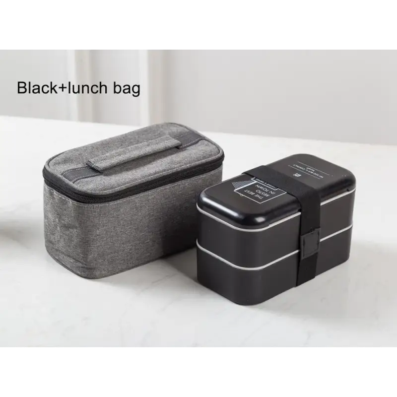 Bento Lunch Boxes for Adults - Black-Bag