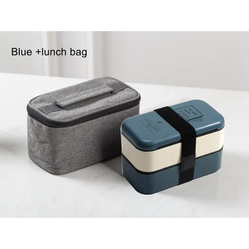 Bento Lunch Boxes for Adults - Blue-Bag
