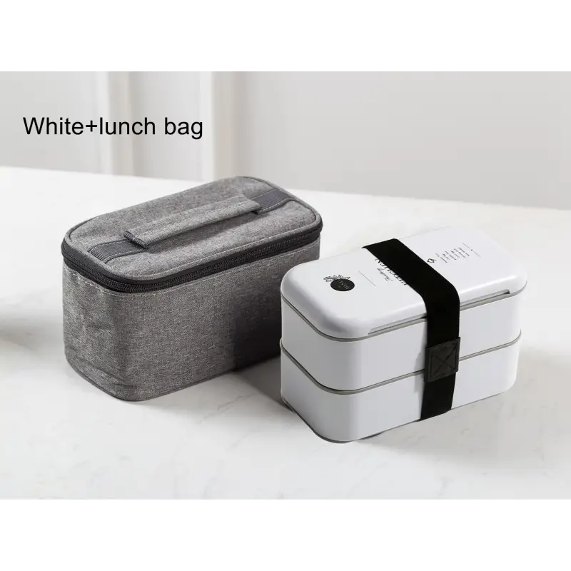 Bento Lunch Boxes for Adults - White-Bag