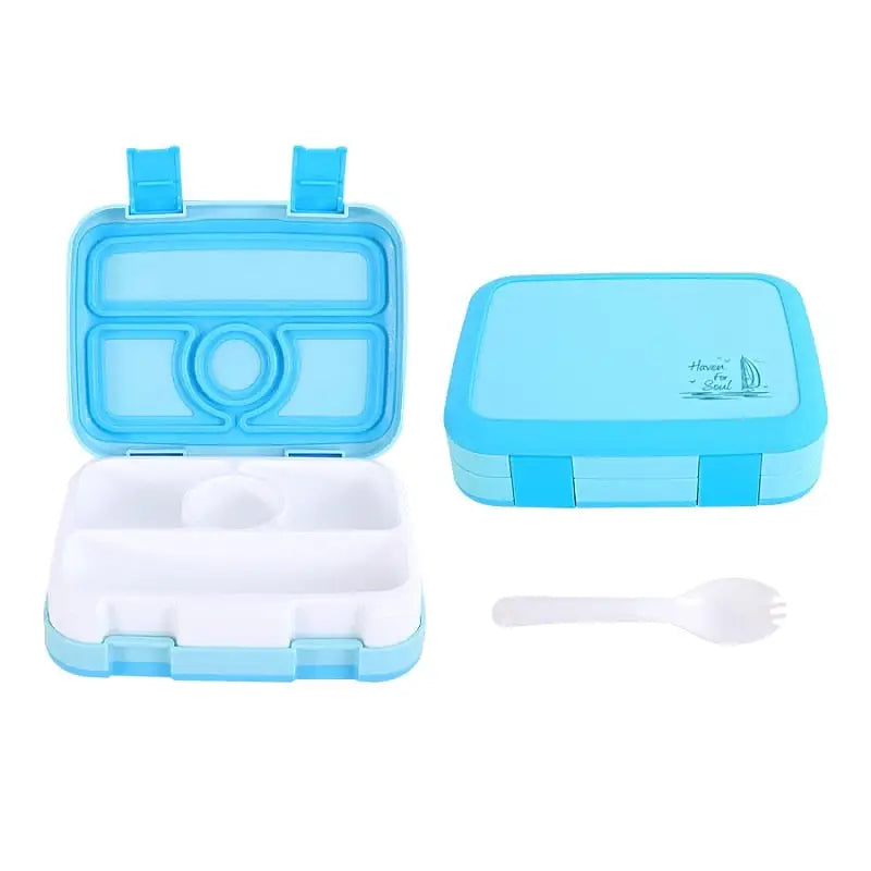 Bento Snack Containers - 4grids-Blue / 800ml