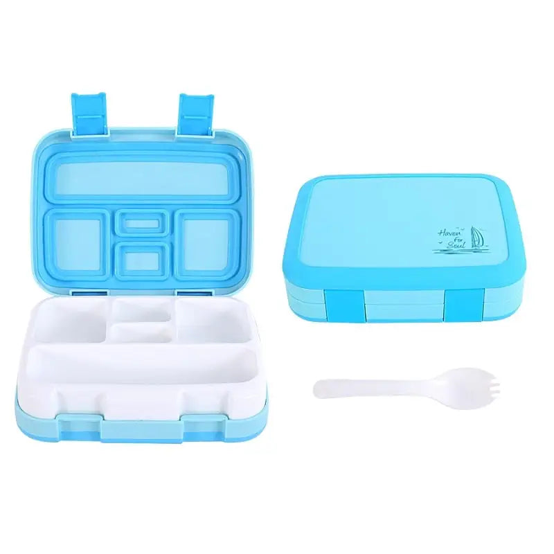 Bento Snack Containers - 5grids-Blue / 800ml