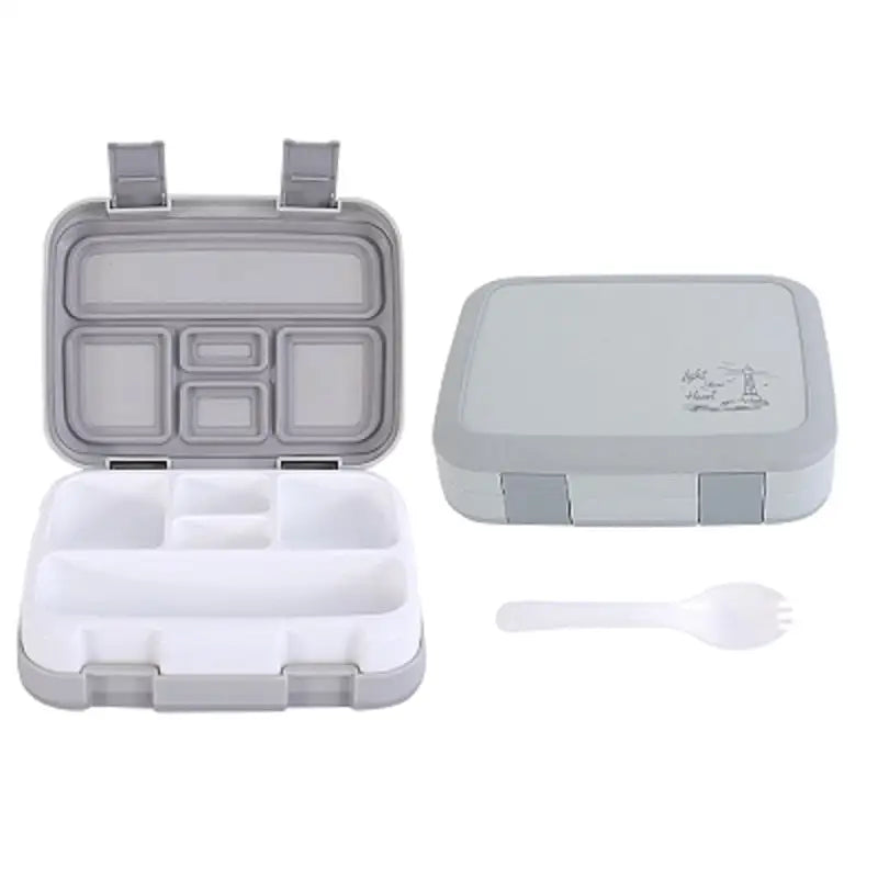 Bento Snack Containers - 5grids-Gray / 800ml