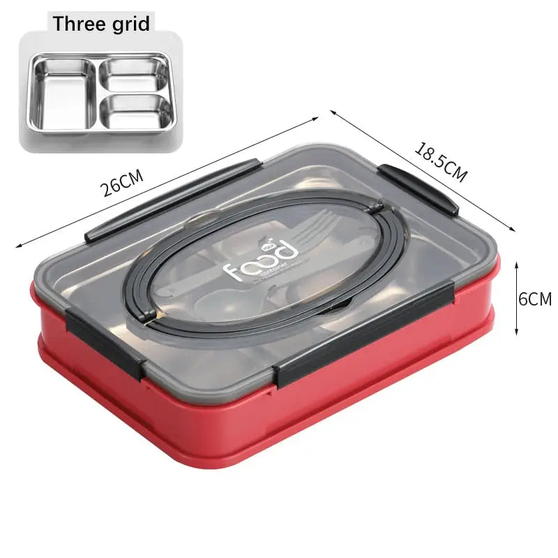 Bento Stainless Steel Lunch Box - Red