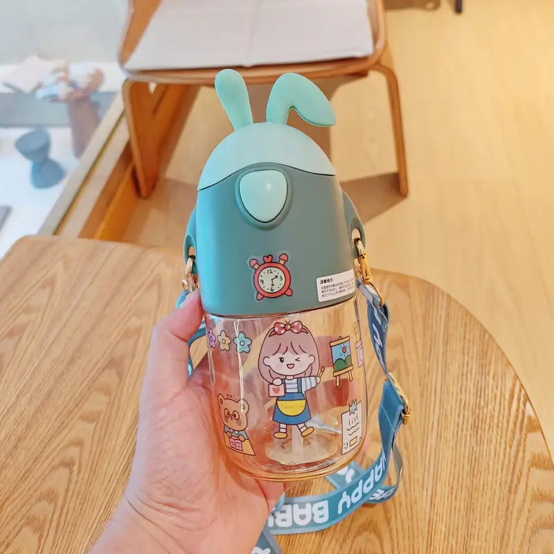 Bunny Rabbit Kids Water Bottle - Green