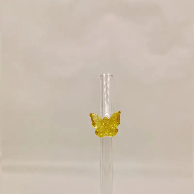 Clear Glass Reusable Straw - Yellow