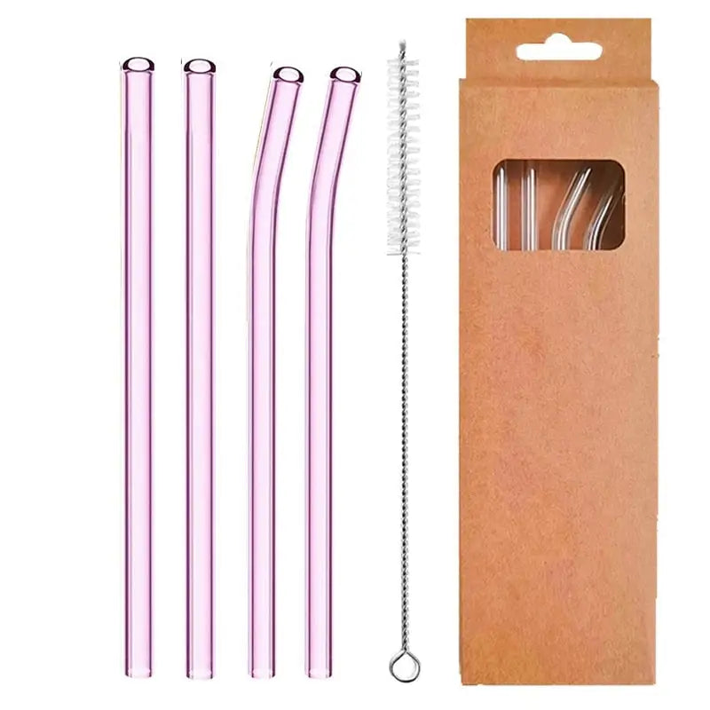 Clear Reusable Straws - Pink