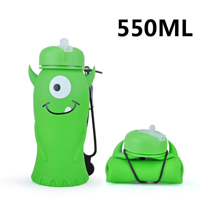 Collapsible Colorful Kids Water Bottle - 301-400ml / Green