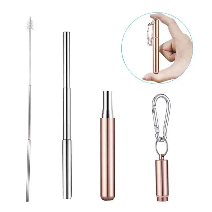 Collapsible Reusable Straw - Rose Gold