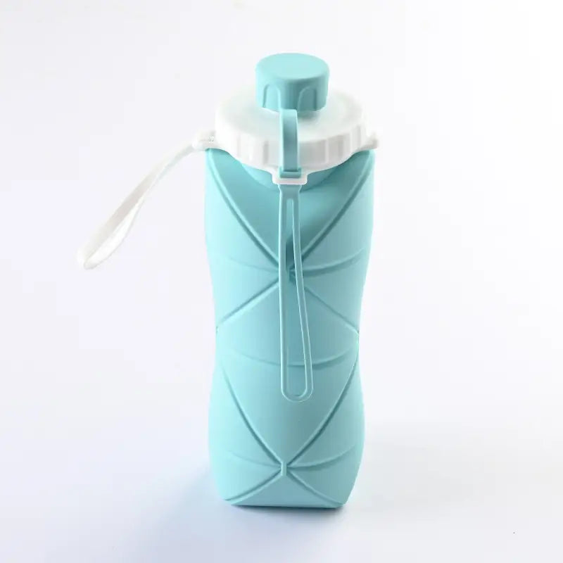 Collapsible Silicone Water Bottle - Blue 600ml