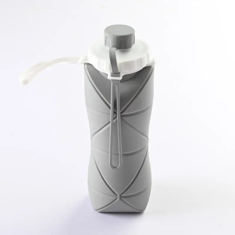 Collapsible Silicone Water Bottle - Grey 600ml