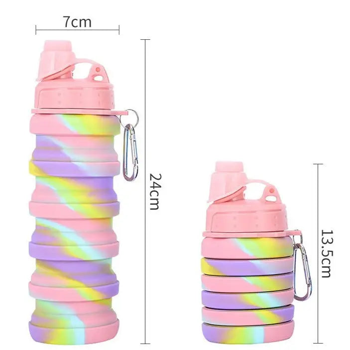 Collapsible Travel Water Bottle - 500ml / Pink