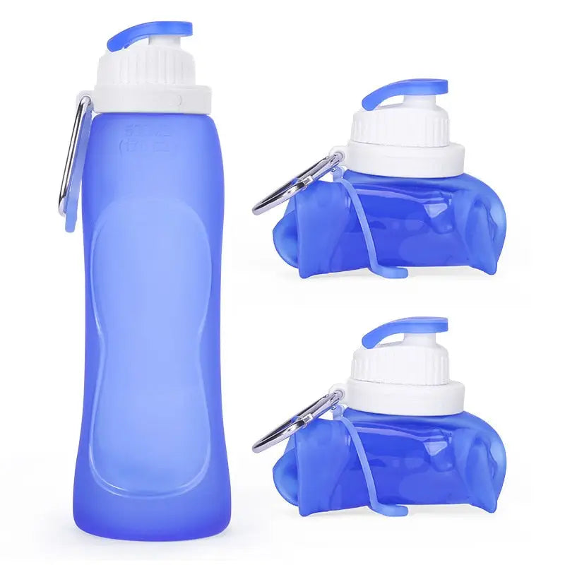 Collapsible Water Bottle for Hiking - Blue