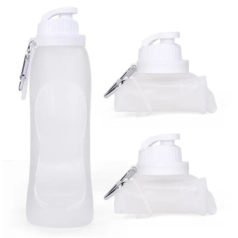 Collapsible Water Bottle for Hiking - White