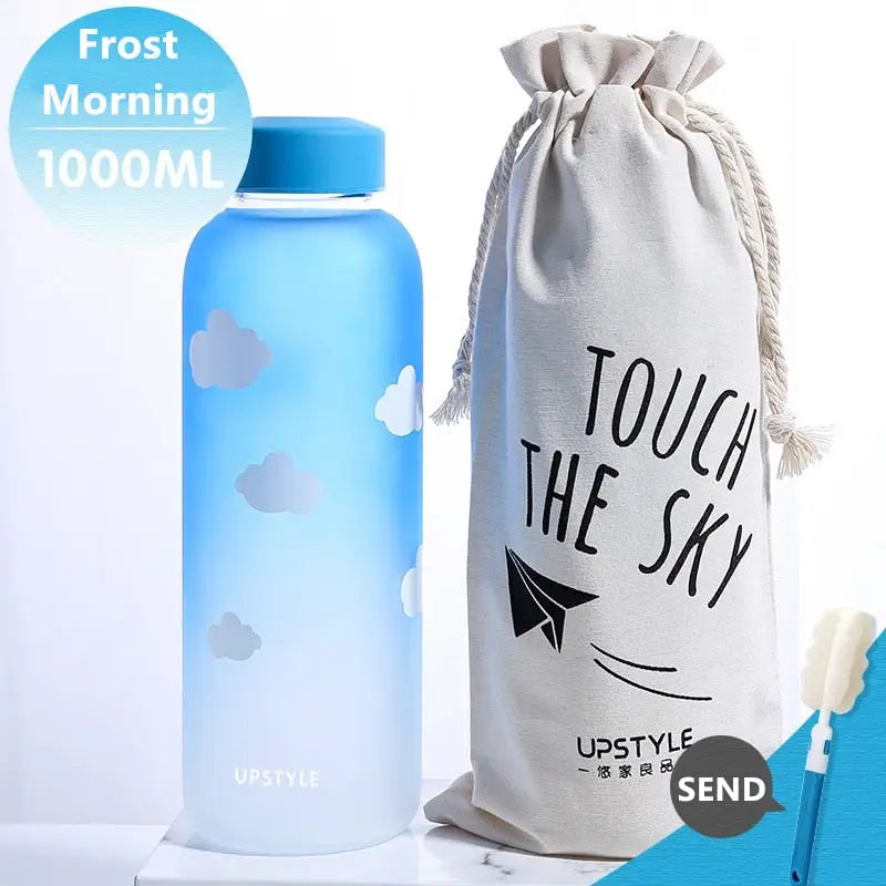 Cute Kids Glass Water Bottle - Frost Morning 1000ml