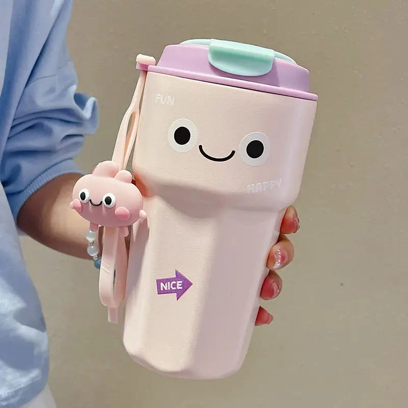Cute Thermos Mug For Coffee - 420ml / Pink