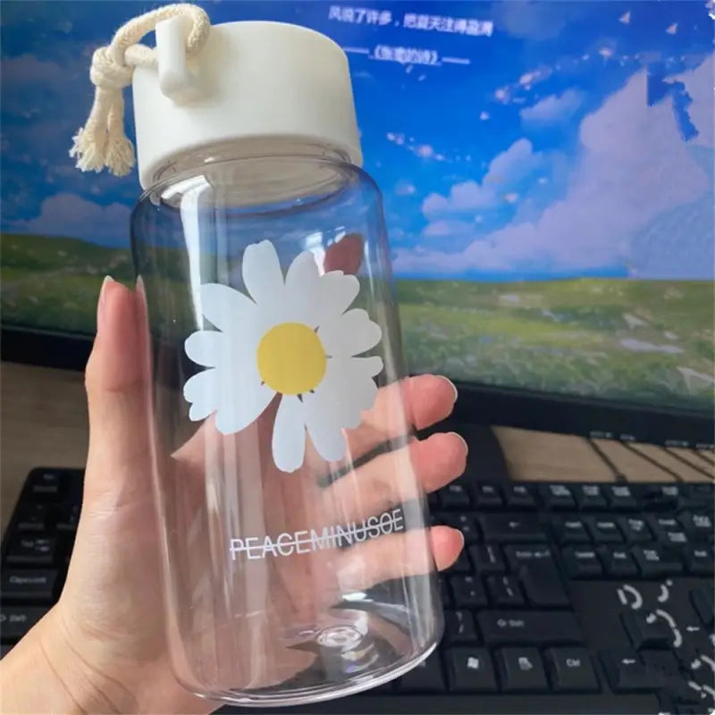 Daisy Glass Water Bottle - 500ml / Peace Minus