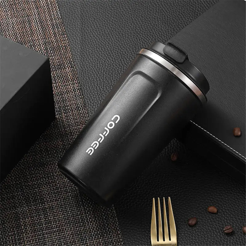 Elegant Coffee Thermos Mug - Black / 350ml