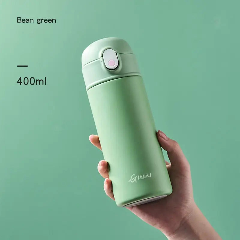 Elegant Stainless Steel Water Bottle - Green 400ml /