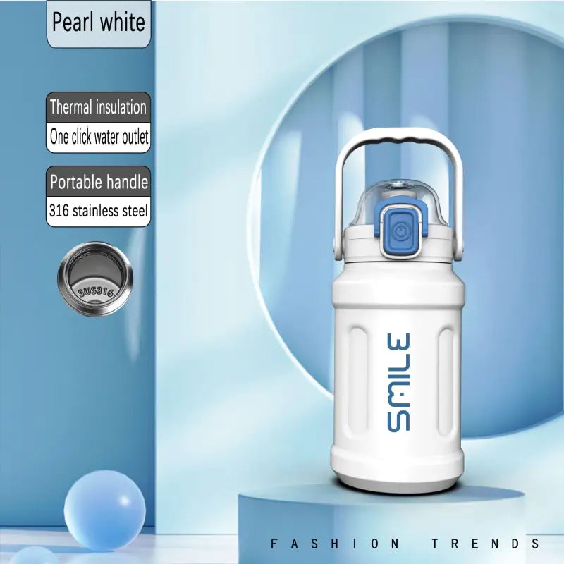 Flask Sports Water Bottle - 900ML / White