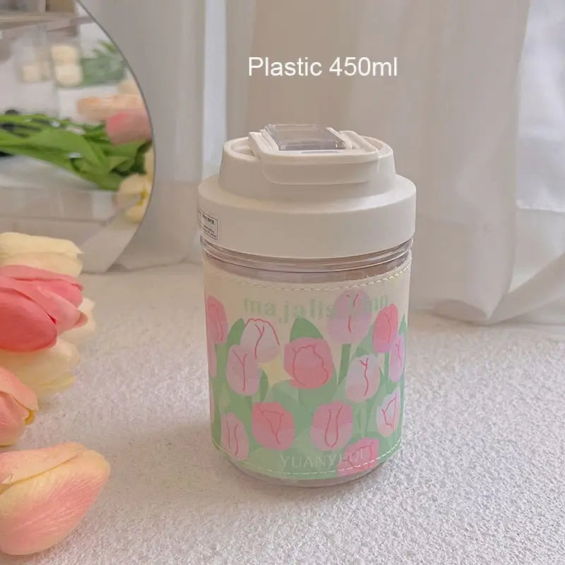 Flower Kids Water Bottle - Plastic 450ml