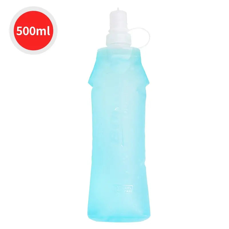Folding Soft Collapsible Water Bottle - Light Blue
