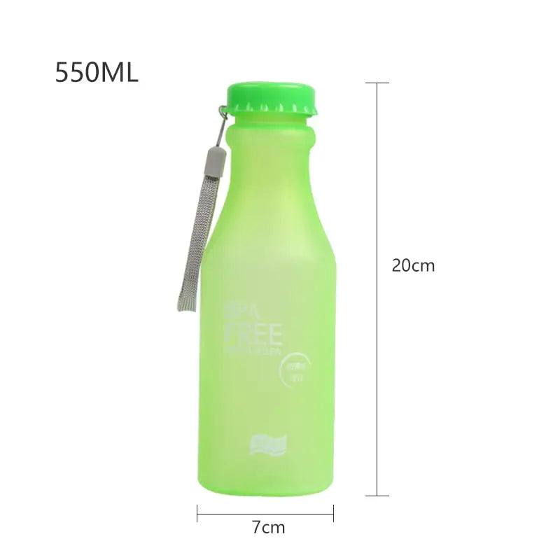 Frosted Sports Water Bottle - 550ML / Green