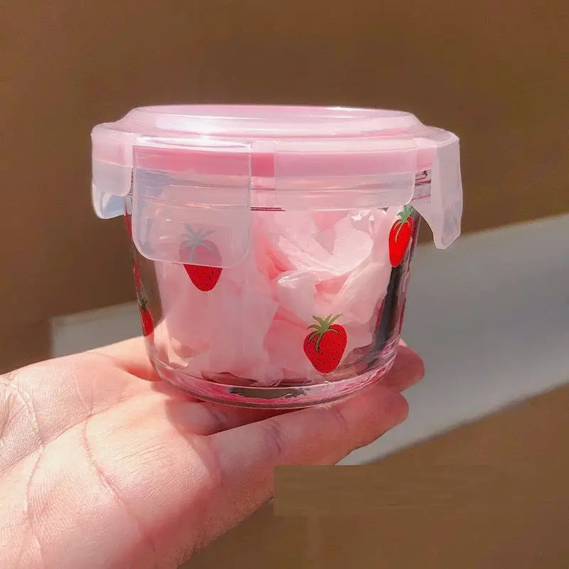 Glass Snack Containers - Round Pink / S