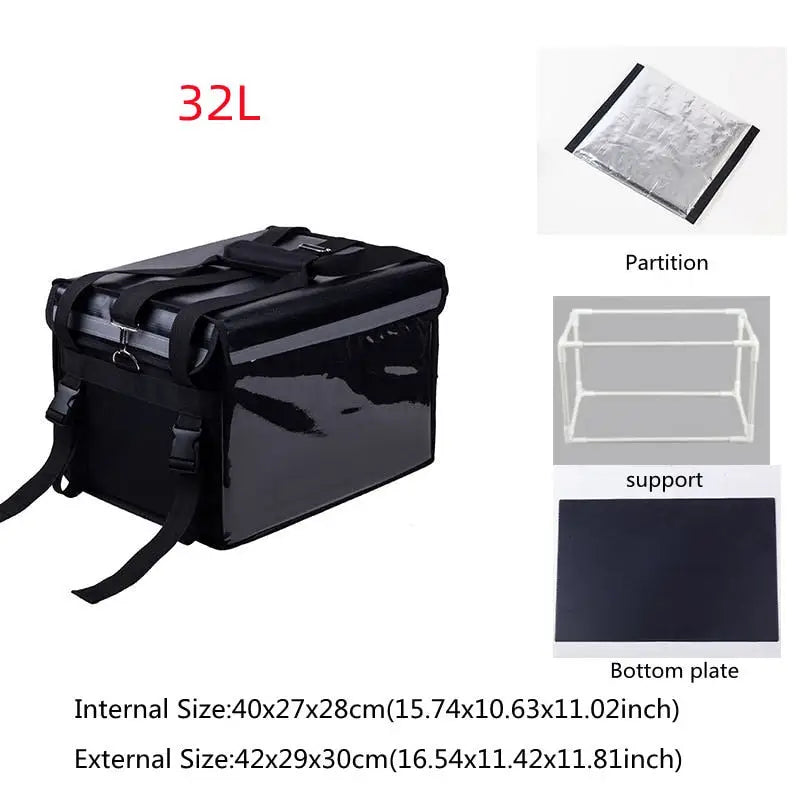 Insulated Catering Delivery Bags - Black 32 L
