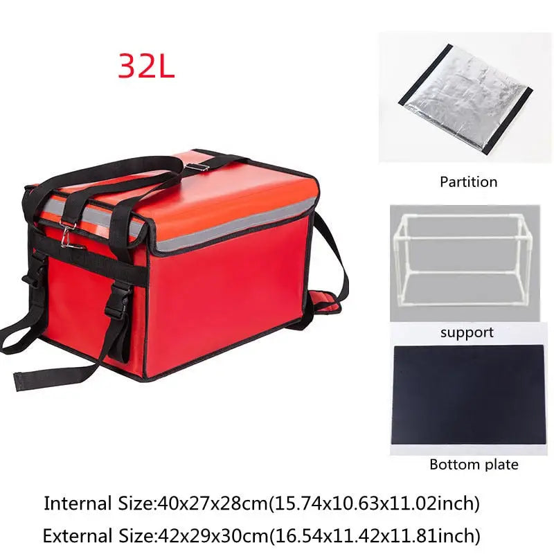 Insulated Catering Delivery Bags - Red 32 L