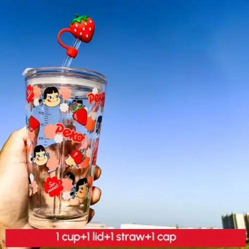 Kids Strawberry Cartoon Water Bottle - Red Small Head /