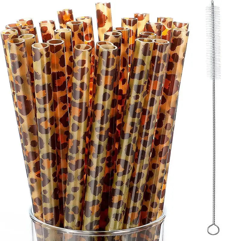 Leopard Reusable Straws