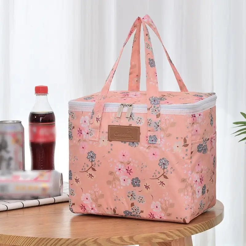 Lunch Bags for Commuting - Pink Flower / 17x27x24cm