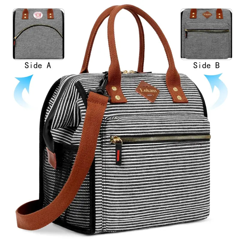 Lunch Bags for Nurses - Gray Stripe