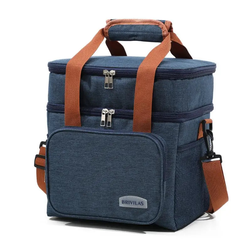 Lunch Bags for Picnics - Double Layer Navy
