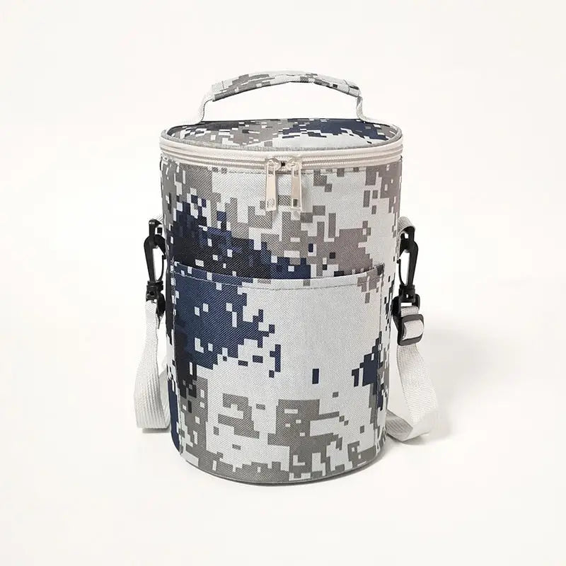 Lunch Bags for Travel - Gray White-M