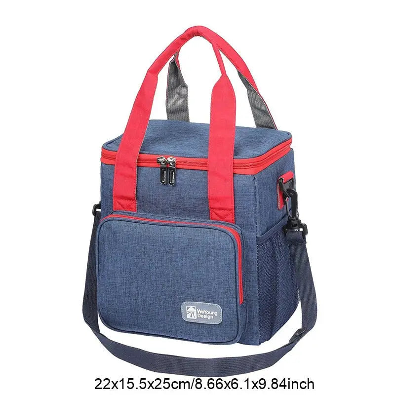 Lunch Bags with Crossbody Strap - Blue