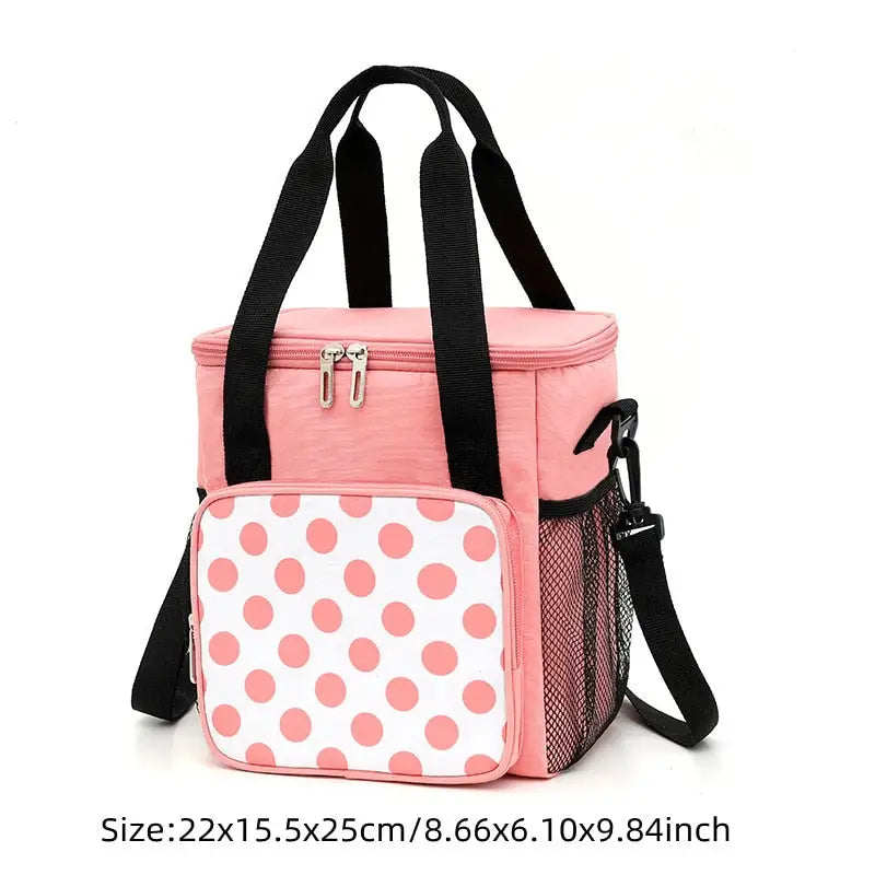 Lunch Bags with Crossbody Strap - Pink