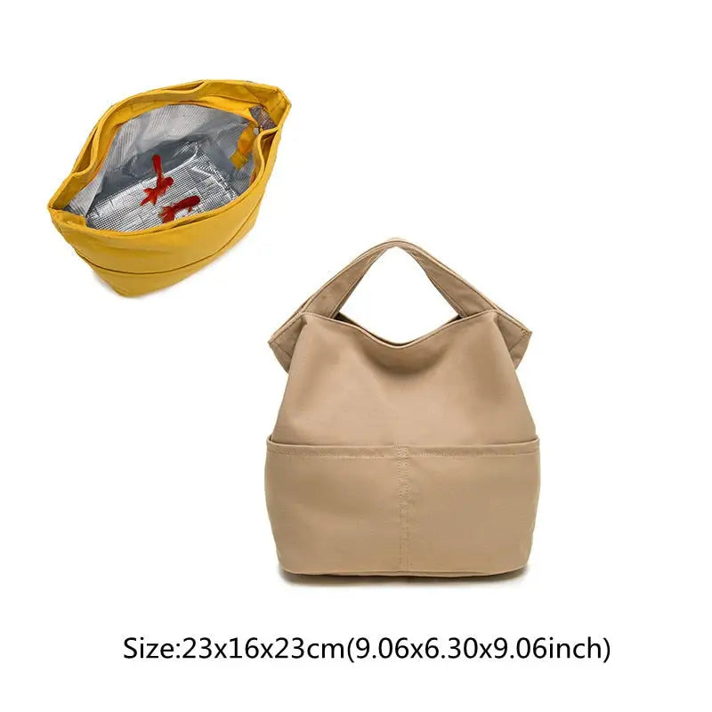 Lunch Bags with External Pocket - Khaki
