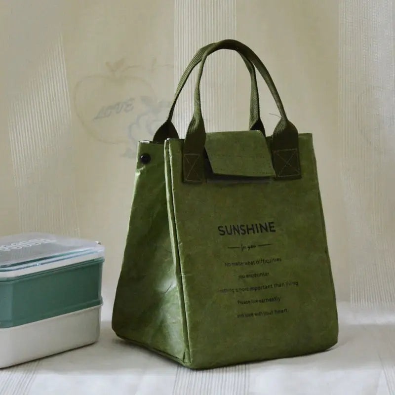 Lunch Bags with Foldable Design - Army Green